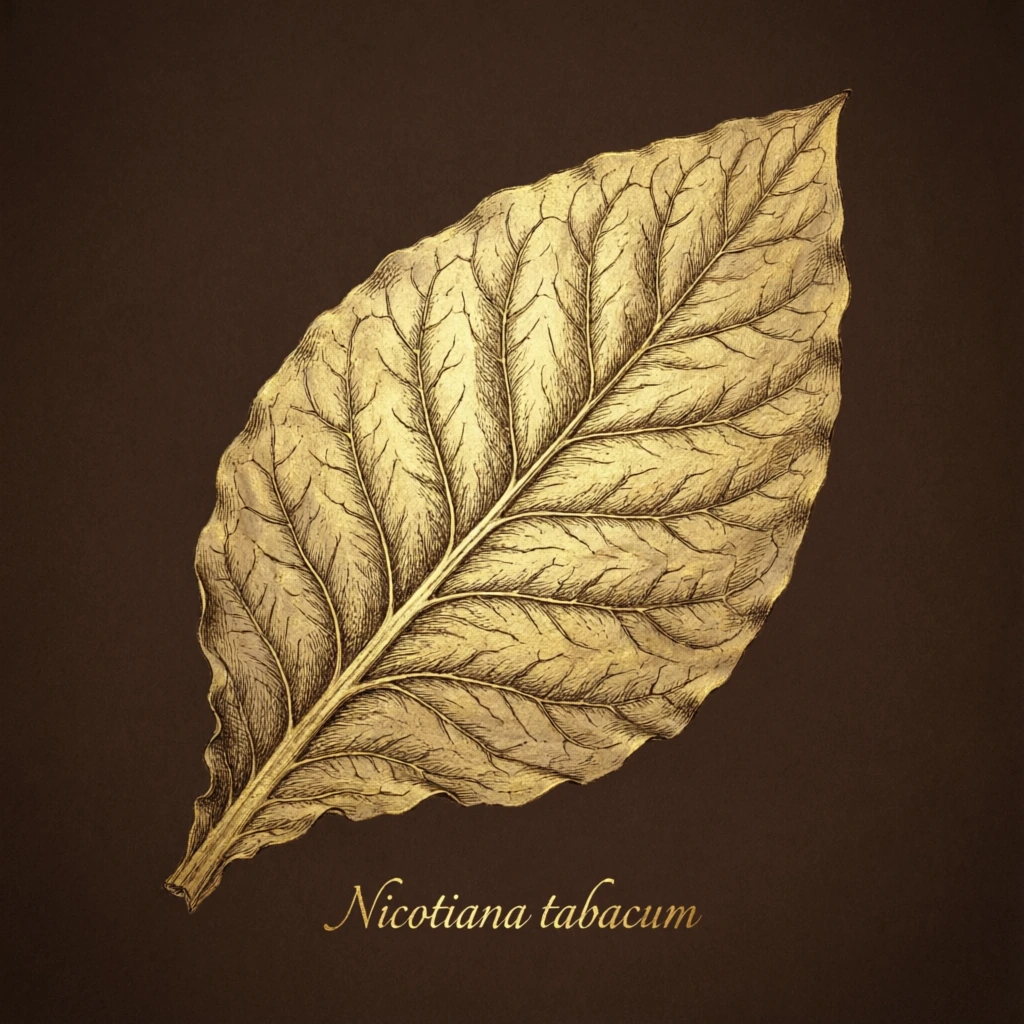 Nicotiana tabacum — 煙草の葉の銅版画